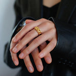 Wide Version Watch Chain Metal Open Ring - Gembea Jewelry