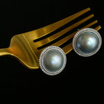 Seawater Mabe Pearl Stud Earrings - Gembea Jewelry