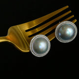 Seawater Mabe Pearl Stud Earrings - Gembea Jewelry