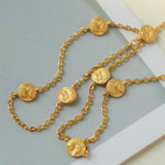 Overlay Embossed Mini Gold Coin Necklace - Gembea Jewelry