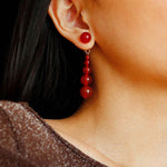 Graded Black and Red Agate Drop Earrings - Gembea Jewelry