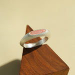 Gembea Jewelry Silver Brushed Oval Natural Stone Ring