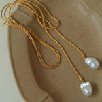 Twist Chain Baroque Pearl Necklace - Gembea Jewelry