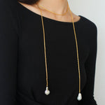 Twist Chain Baroque Pearl Necklace - Gembea Jewelry