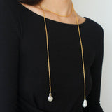 Twist Chain Baroque Pearl Necklace - Gembea Jewelry