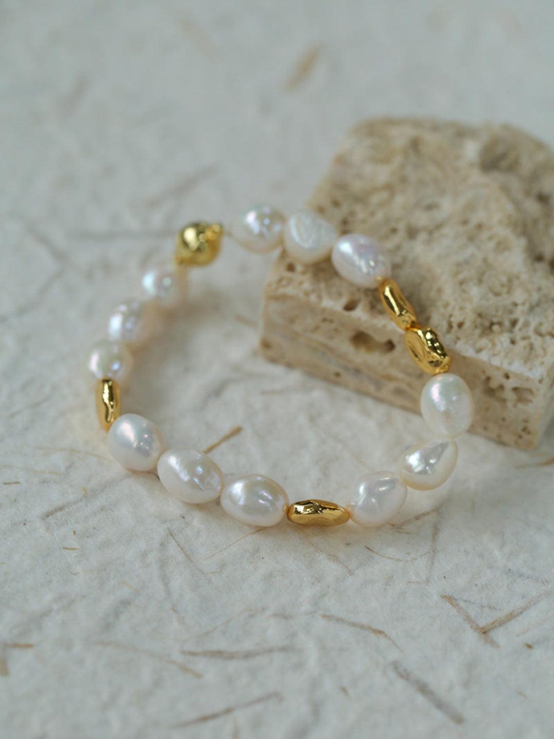 Magnetic Buckle Irregular Metal Pearl Bracelet - Gembea Jewelry