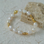 Magnetic Buckle Irregular Metal Pearl Bracelet - Gembea Jewelry