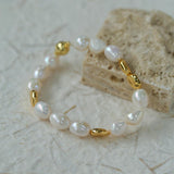 Magnetic Buckle Irregular Metal Pearl Bracelet - Gembea Jewelry