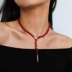 Red and Green Agate Snake Necklace - Gembea Jewelry