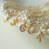 Vintage 26 Letter Pearl Necklace - Gembea Jewelry