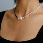 Gembea Jewelry Baroque Pearl Black Spinel Necklace