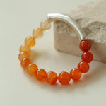 Red Agate Stretch Beaded Bracelet - Gembea Jewelry