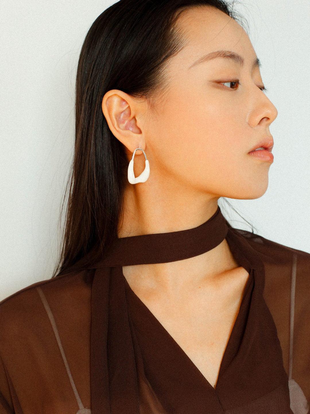 Geometric Enamel Glaze Earrings - Gembea Jewelry