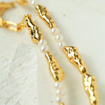 Geometric Irregular Metal Pearl Necklace - Gembea Jewelry