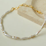 OT Buckle Baroque Pearl Stack Matching Necklace - Gembea Jewelry