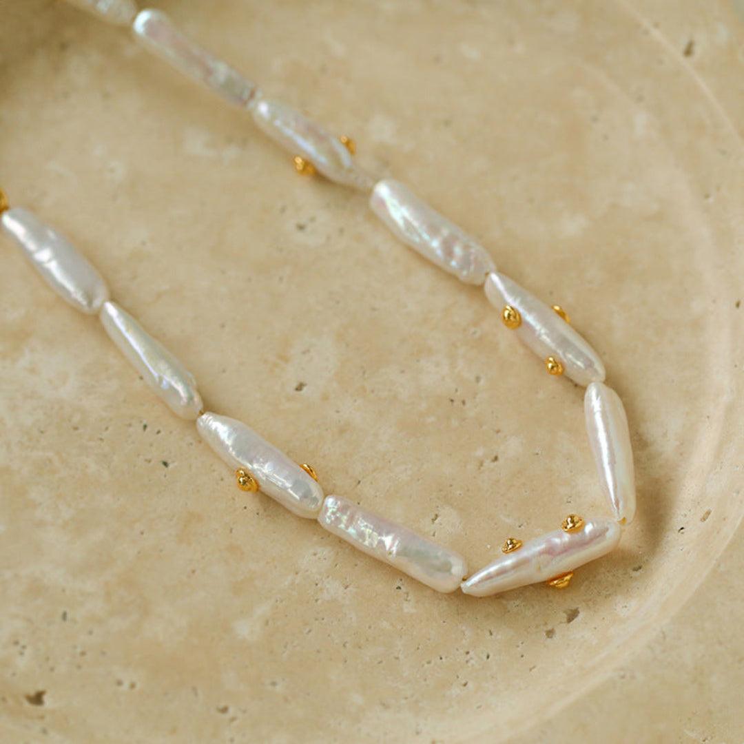 OT Buckle Baroque Pearl Stack Matching Necklace - Gembea Jewelry