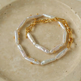 OT Buckle Baroque Pearl Stack Matching Necklace - Gembea Jewelry