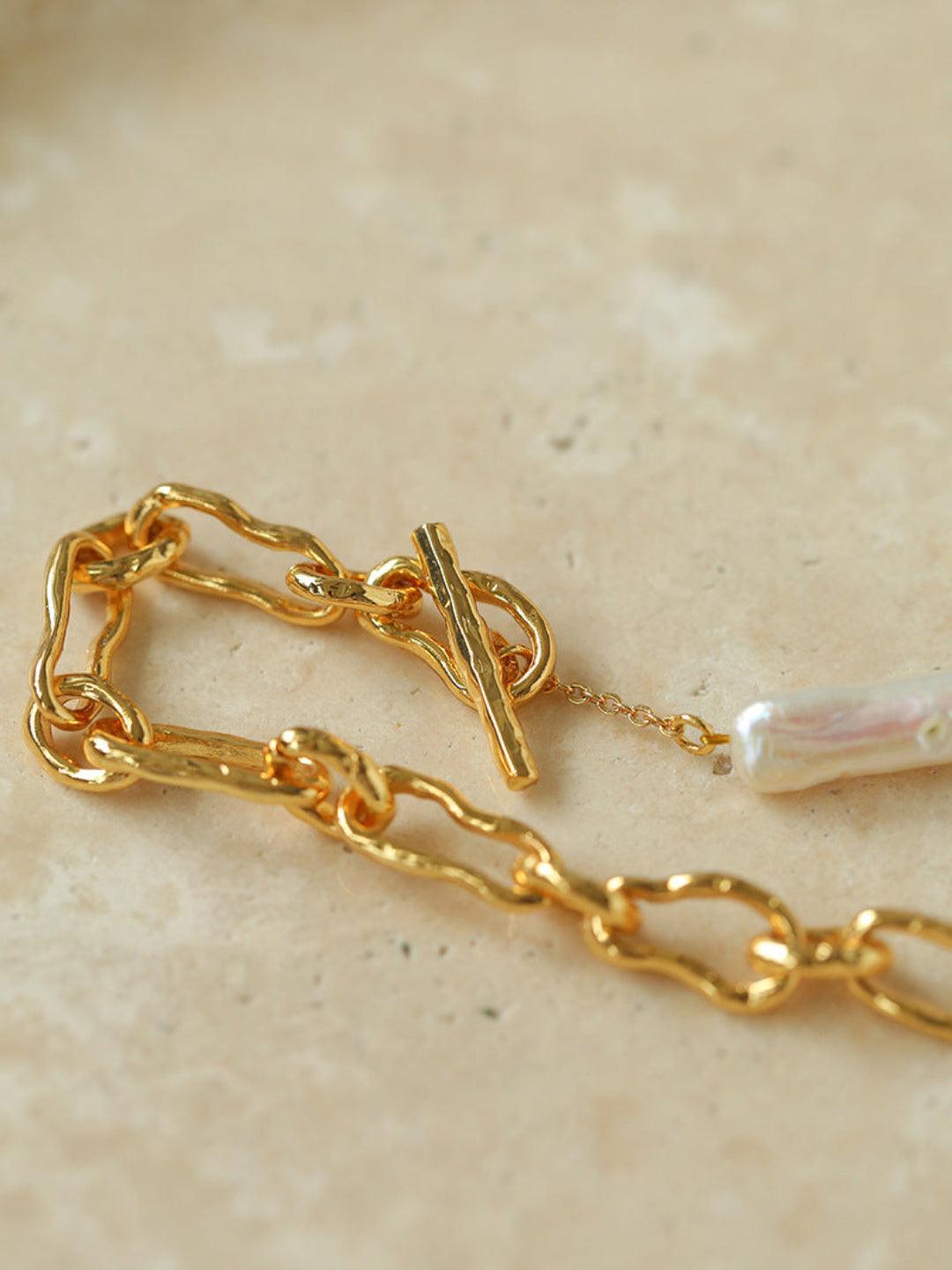 OT Buckle Baroque Pearl Stack Matching Necklace - Gembea Jewelry