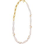 OT Buckle Baroque Pearl Chain Necklace gembea jewelry