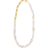 OT Buckle Baroque Pearl Chain Necklace gembea jewelry
