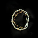 OT Buckle Baroque Pearl Chain Necklace gembea jewelry