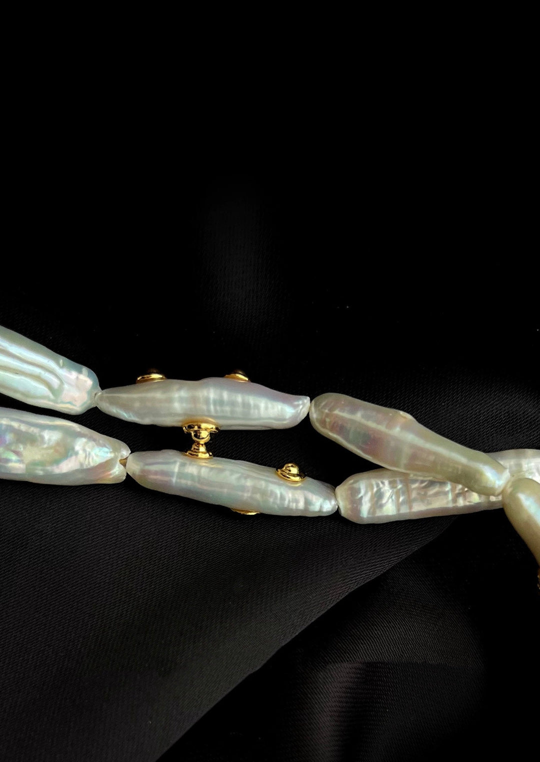 OT Buckle Baroque Pearl Chain Necklace gembea jewelry