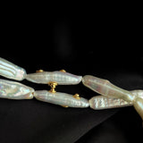 OT Buckle Baroque Pearl Chain Necklace gembea jewelry