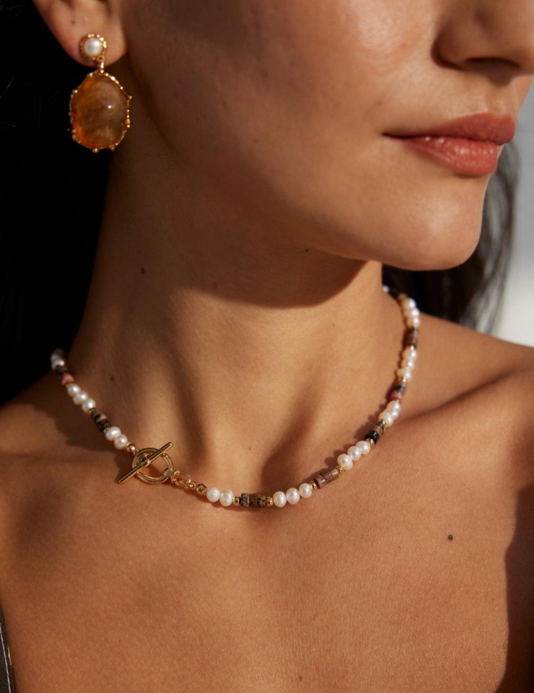 OT Buckle Tiger Eye Gemstone Beaded Necklaces - Gembea Jewelry