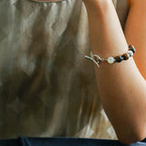 OT Tiger's Eye Silver Shell Beaded Bracelet gembea jewelry
