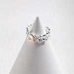 Ocean Wave Element Freshwater Pearl Rings - Gembea Jewelry