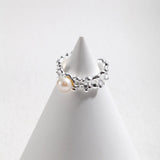 Ocean Wave Element Freshwater Pearl Rings - Gembea Jewelry