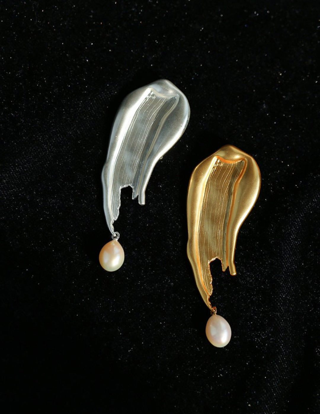 Oil Painting Teardrop Pearl Brooch gembea jewelry