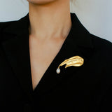 Oil Painting Teardrop Pearl Brooch gembea jewelry