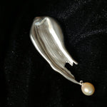 Oil Painting Teardrop Pearl Brooch gembea jewelry