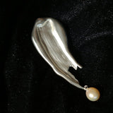 Oil Painting Teardrop Pearl Brooch gembea jewelry