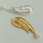 Oil Painting Teardrop Pearl Brooch gembea jewelry