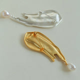 Oil Painting Teardrop Pearl Brooch gembea jewelry