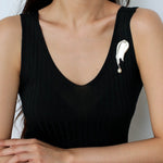 Oil Painting Teardrop Pearl Brooch gembea jewelry