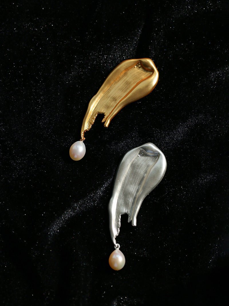 Oil Painting Teardrop Pearl Brooch gembea jewelry