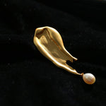 Oil Painting Teardrop Pearl Brooch gembea jewelry