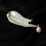 Oil Painting Teardrop Pearl Brooch gembea jewelry