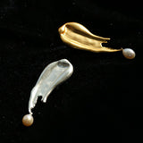 Oil Painting Teardrop Pearl Brooch gembea jewelry