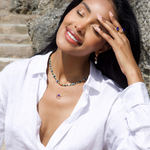Lapis lazuli ring necklace-Gembea Jewelry