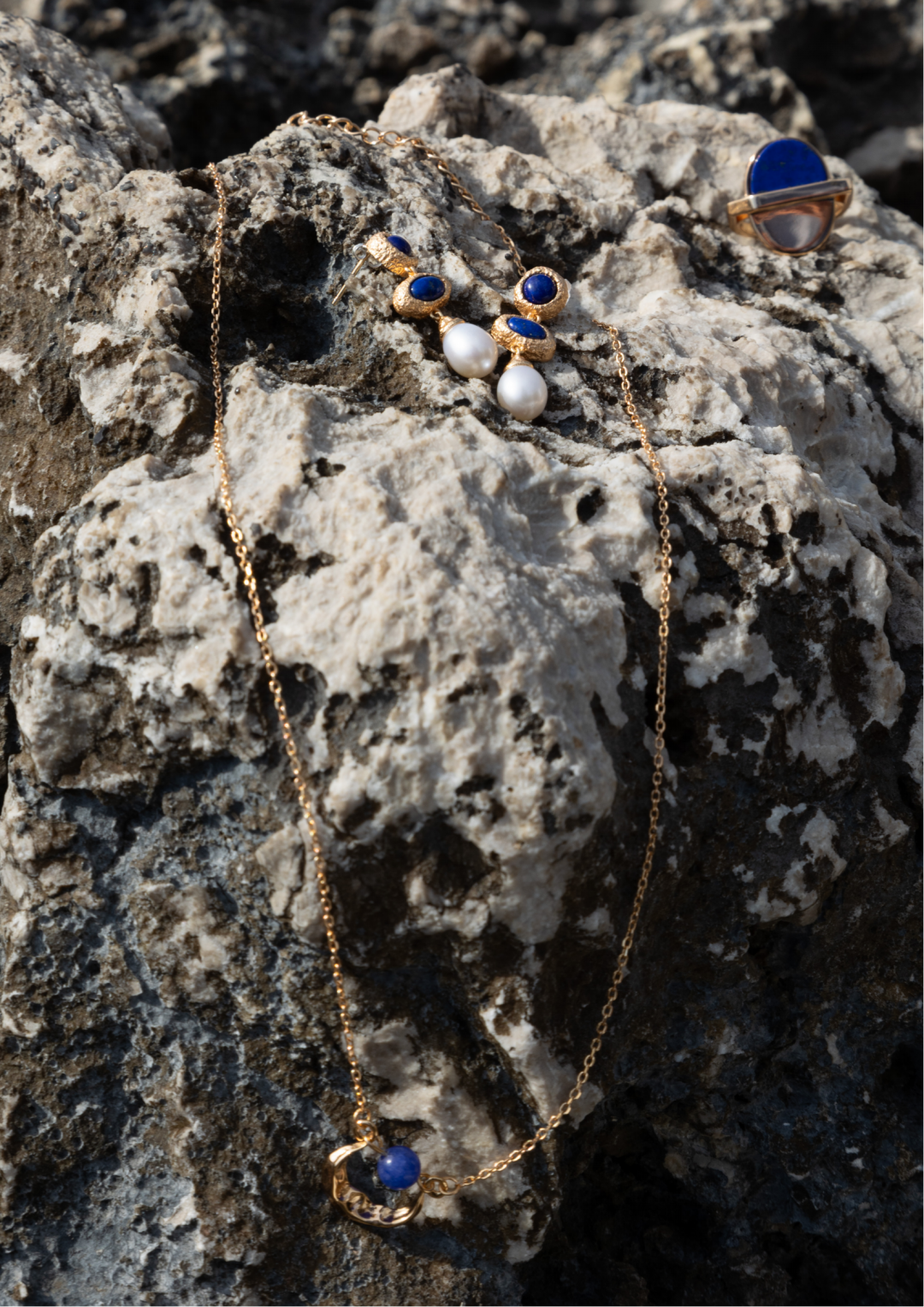 Vintage Lapis Lazuli Pearl Drop Earrings