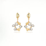 Pearl Circle Drop Earrings gembea jewelry