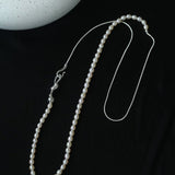 Pearl Splicing Chain Multilayer Long Necklace gembea jewelry