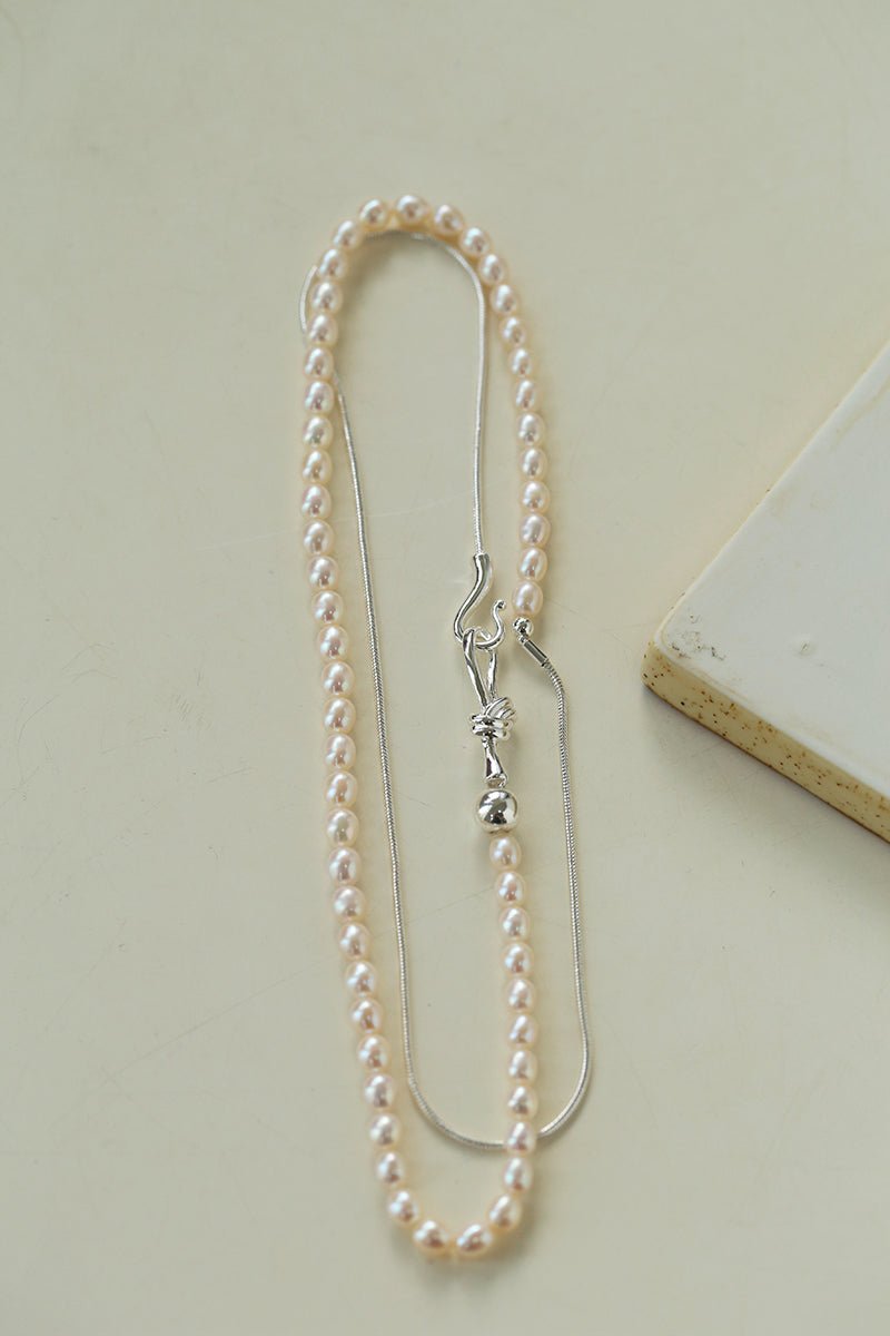 Pearl Splicing Chain Multilayer Long Necklace gembea jewelry