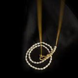 Pearl Splicing Chain Multilayer Long Necklace gembea jewelry