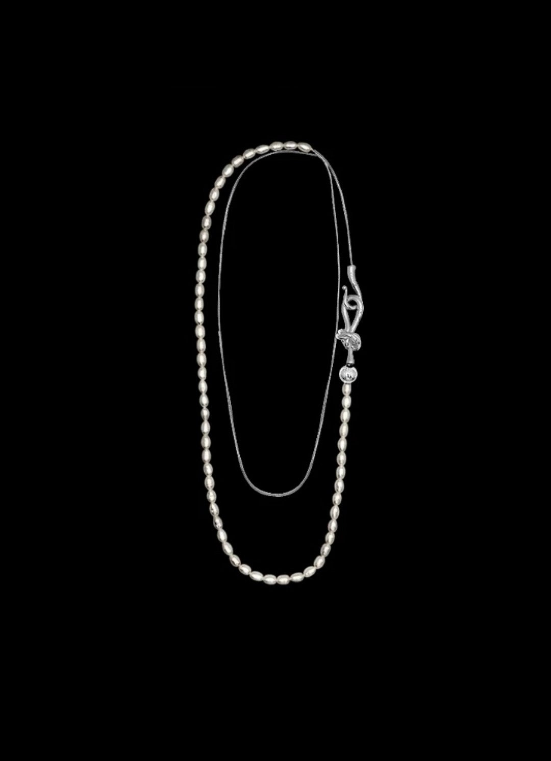Pearl Splicing Chain Multilayer Long Necklace gembea jewelry