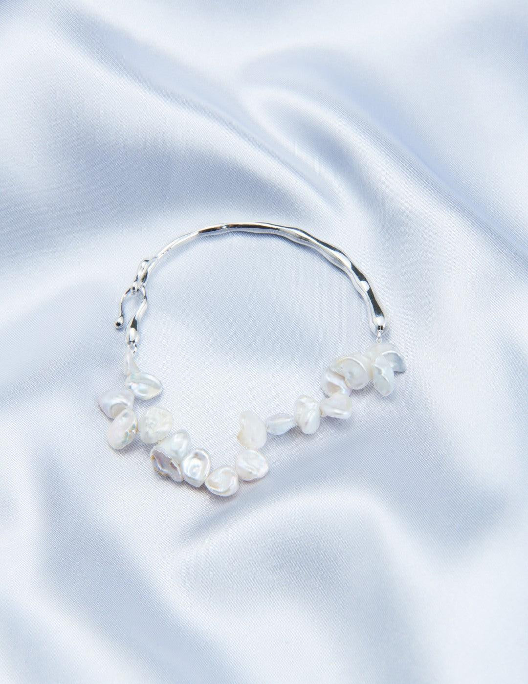 Petal Baroque Sterling Silver Bangles Bracelet - Gembea Jewelry